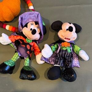 Mickey and Minnie 9” Halloween Plush Toys